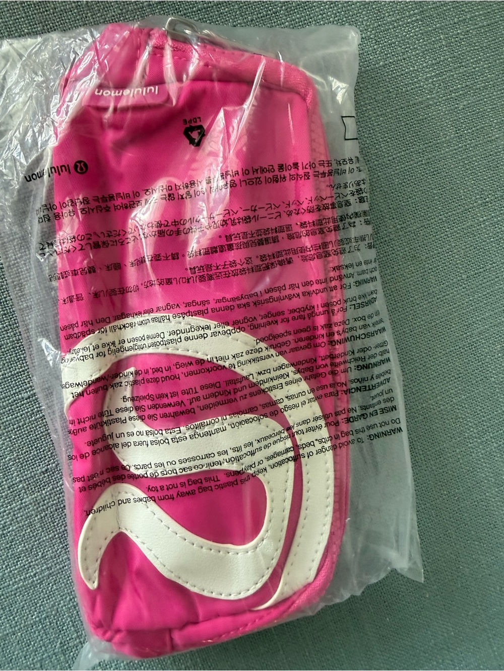 BNWT Lululemon Pink Women's Crossbody Bag with White Accent